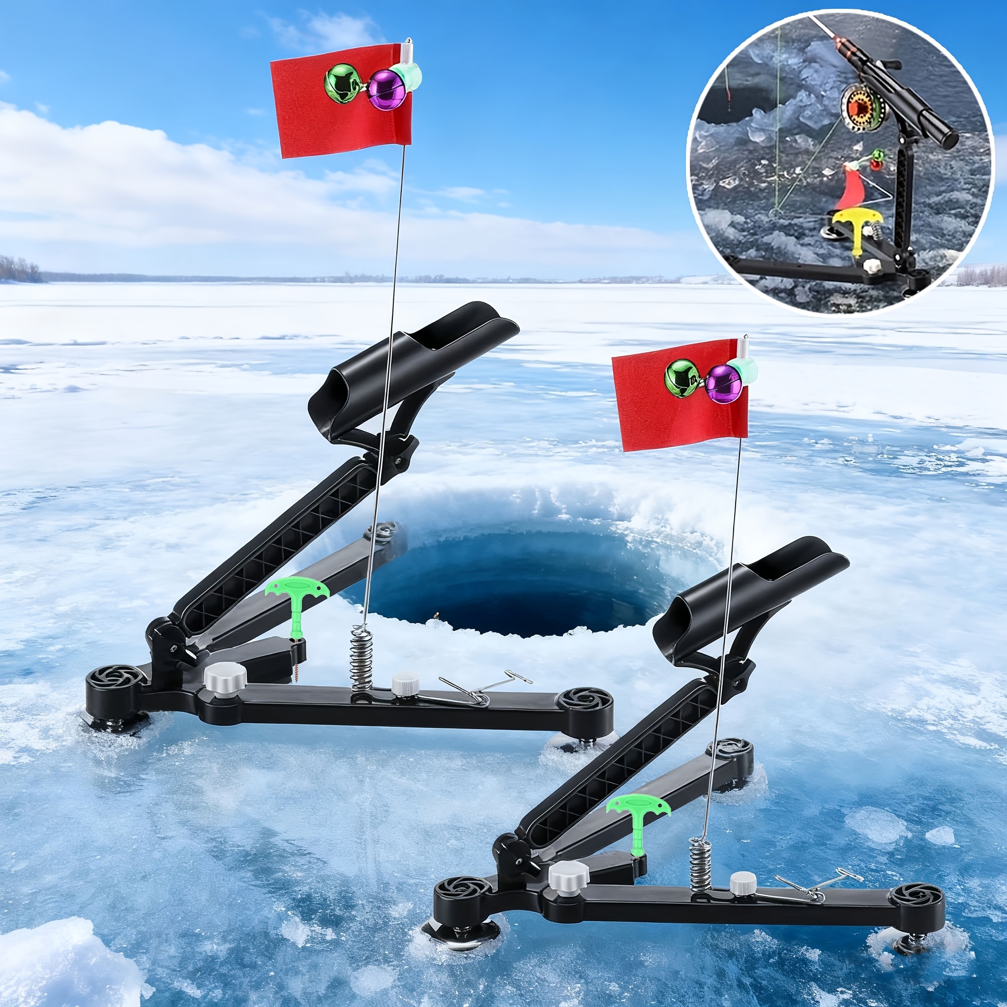 Fishing Rod Ice - Foldable Ice Fishing Rod Holder with
