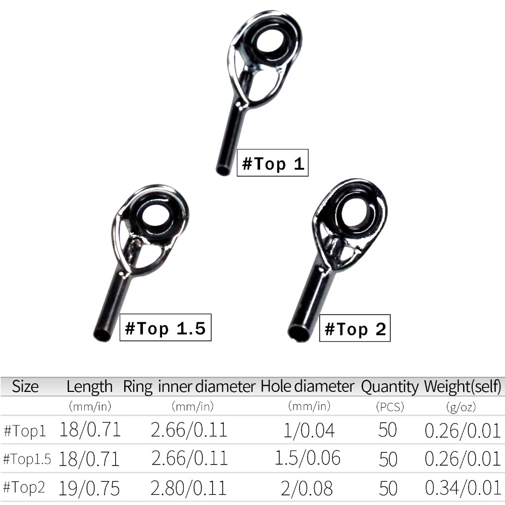 50pcs 1mm 1.5mm 2mm Fishing Ro - Fishing Rod Tip Replacement のレビューと価格