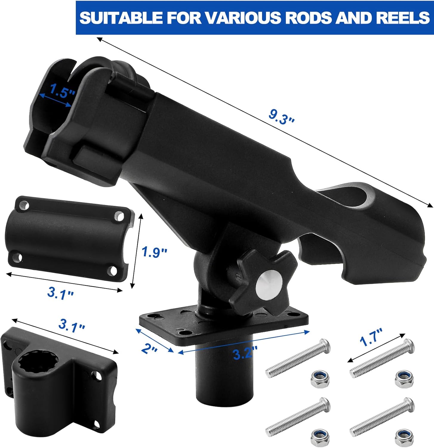 2 Pack Fishing Rod Holder with - Fishing Rod Boat のレビューと価格