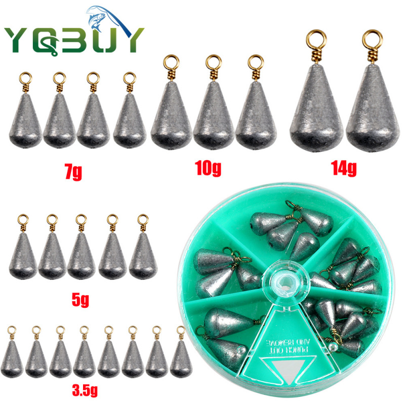 21PCSBoxed olive-shaped lead s - Fishing Rod Casting のレビューと価格