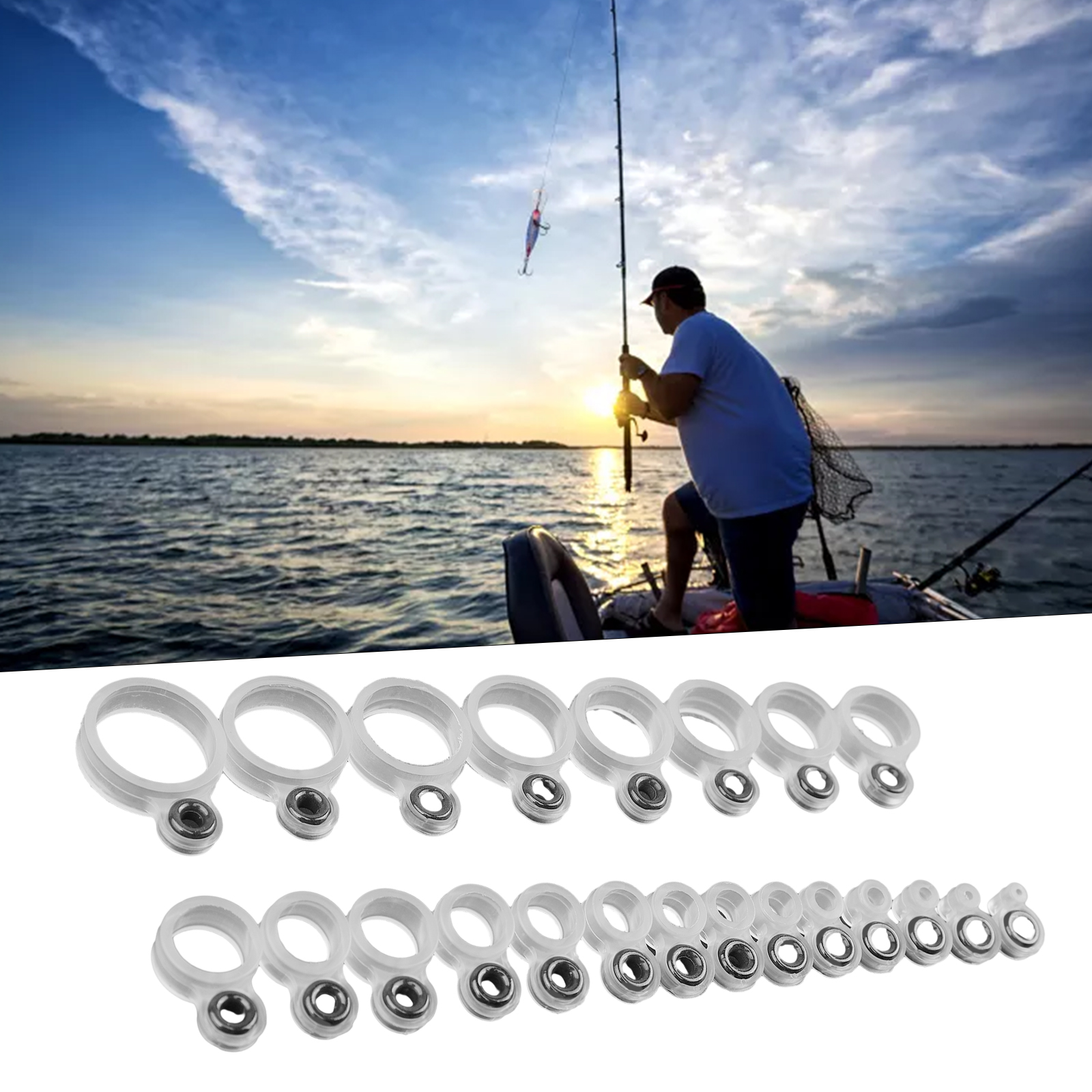 14/22Pcs Fishing Rod Eyelet Re - Fishing Rod Guide Replacement のレビューと価格