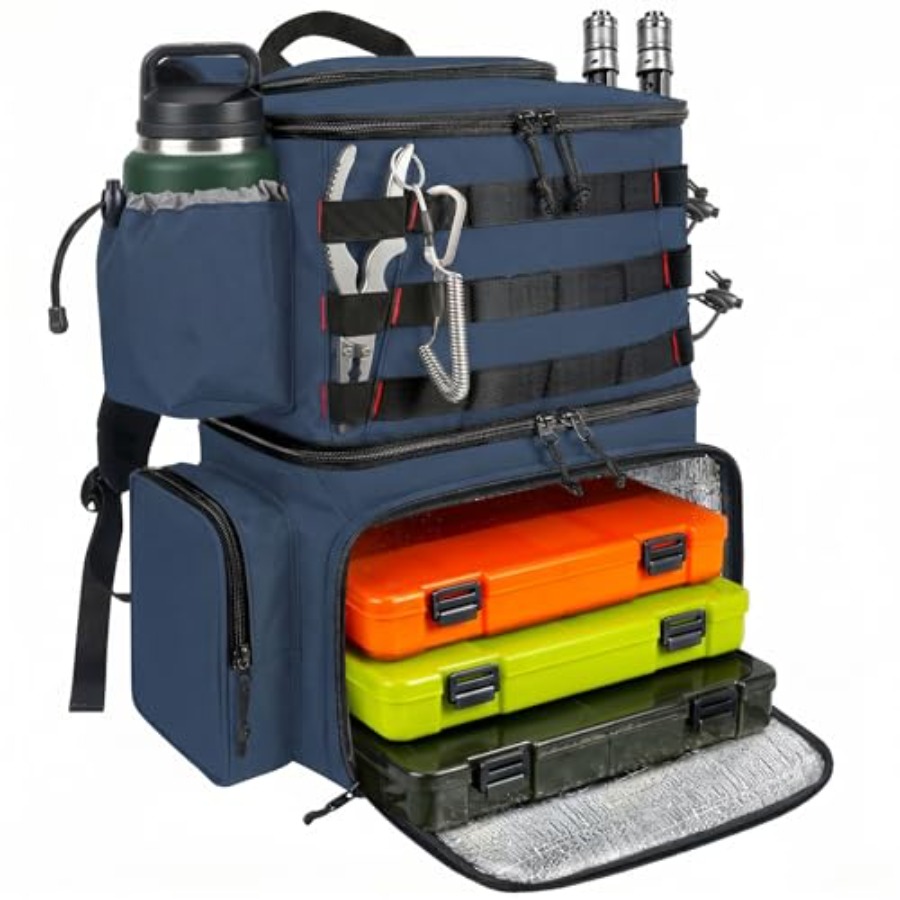 Fishing Backpack, Water Resist - Fishing Rod Holder のレビューと価格