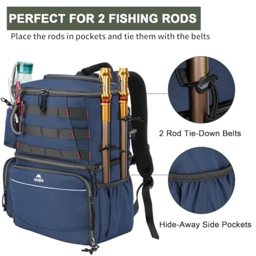 Fishing Backpack, Water Resist - Fishing Rod Holder のレビューと価格