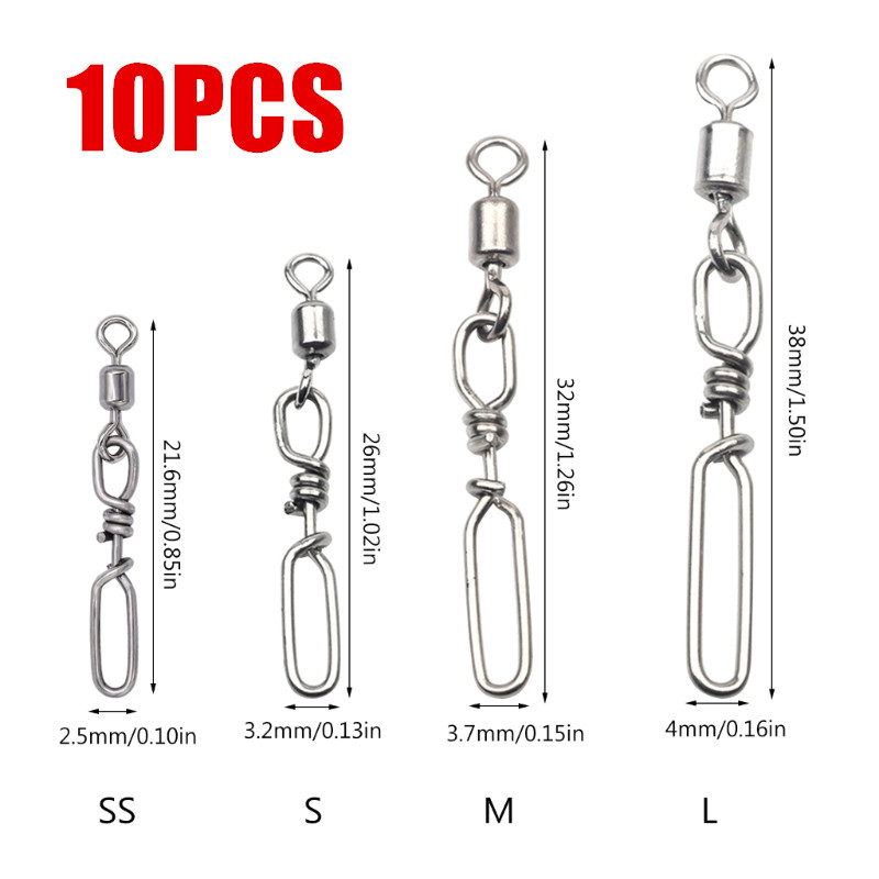 10Pcs Stainless Steel Quick Sn - Fishing Rod Building Kit のレビューと価格