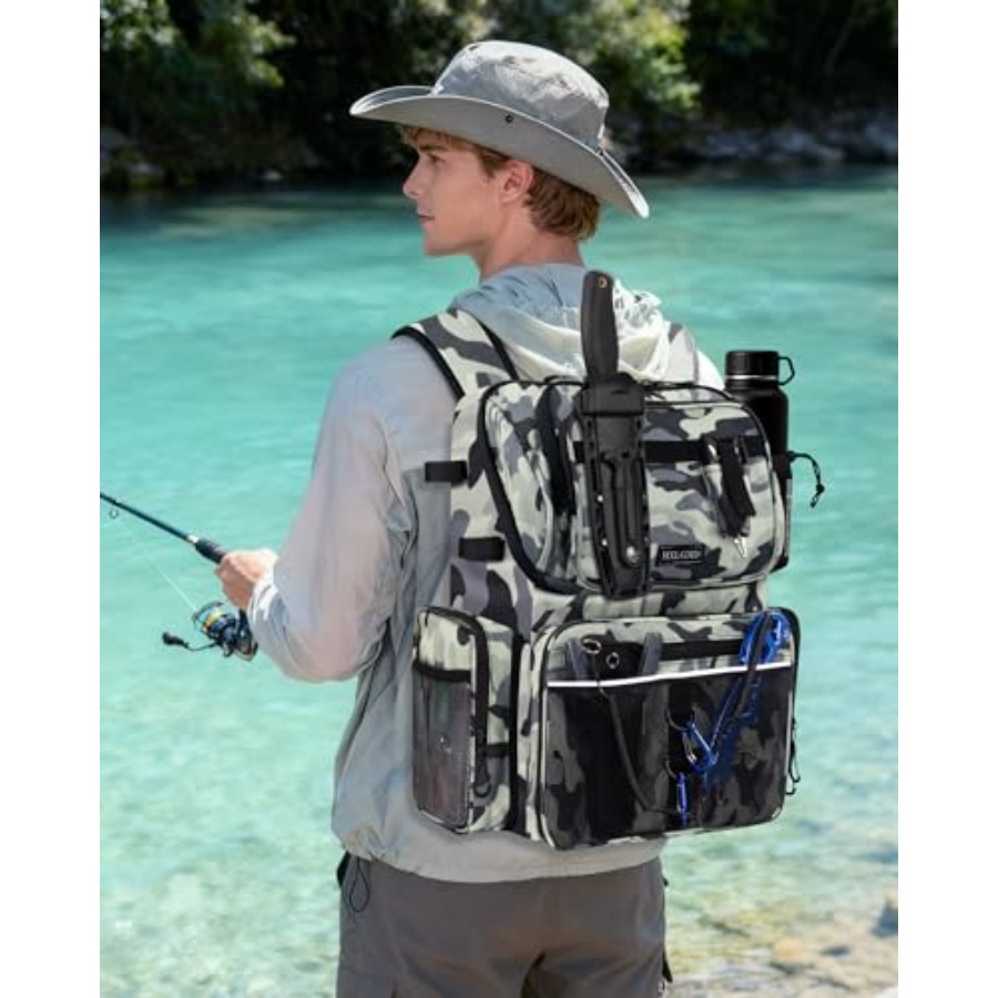 Fishing Backpack with Rod Hold - Fishing Rod Holder のレビューと価格