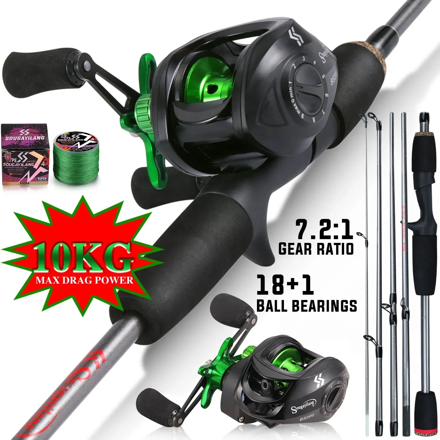 Sougayilang Fishing Rod Combo  - Fishing Rod Carbon Fiber のレビューと価格