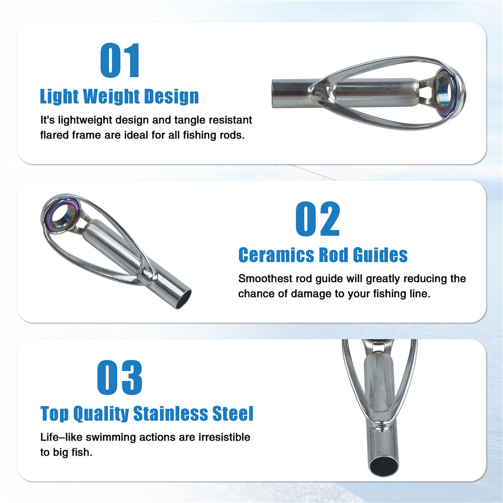 10Pcs Fishing rod guide tips r - Fishing Rod Tip Replacement のレビューと価格